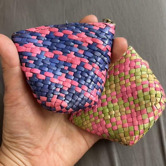 Boho Braided Leaf Coin Purse Woven Natural Palm Wallet Case Bag Kawaii Handmade - Picture 14 of 14